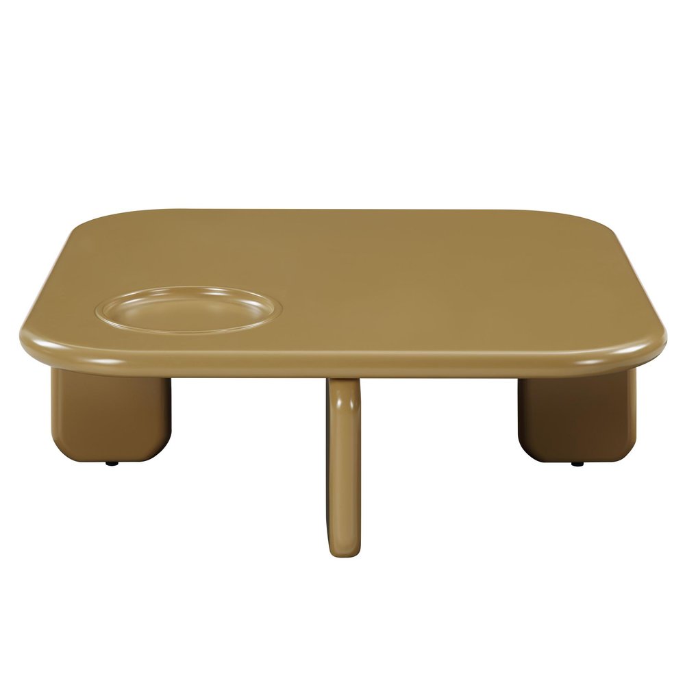 35" Golden Brown Wood Square Coffee Table