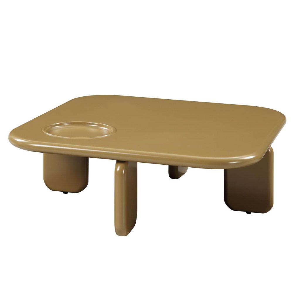 35" Golden Brown Wood Square Coffee Table — view 2