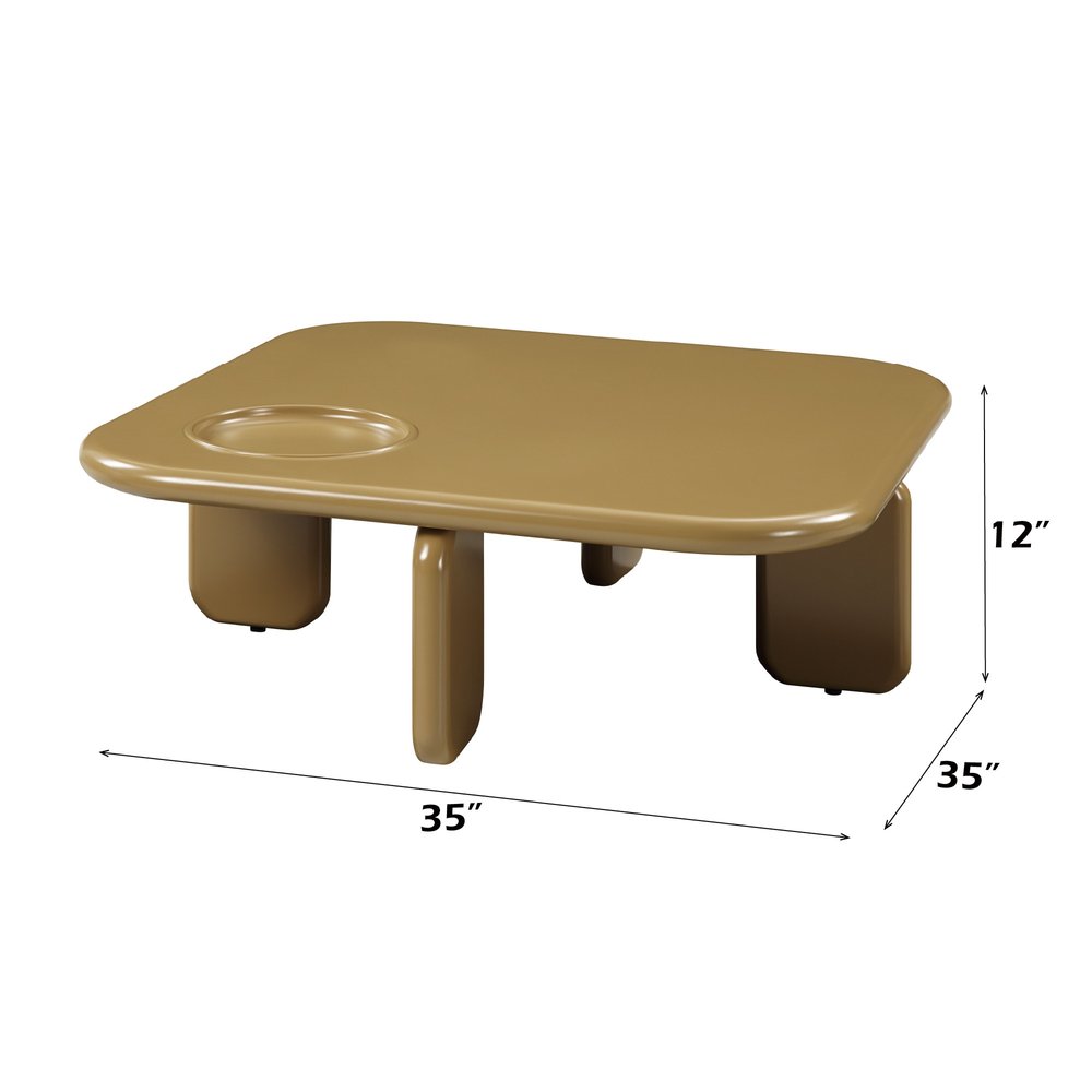 35" Golden Brown Wood Square Coffee Table HomeRoots