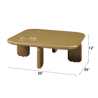 35" Golden Brown Wood Square Coffee Table HomeRoots