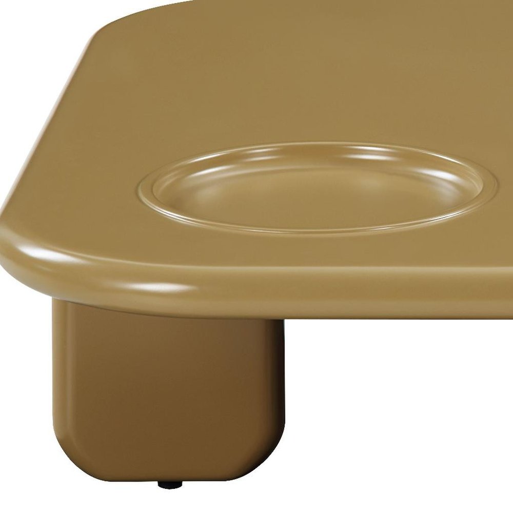 35" Golden Brown Wood Square Coffee Table