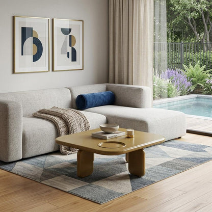 35" Golden Brown Wood Square Coffee Table HomeRoots