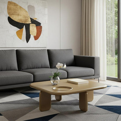 35" Golden Brown Wood Square Coffee Table HomeRoots