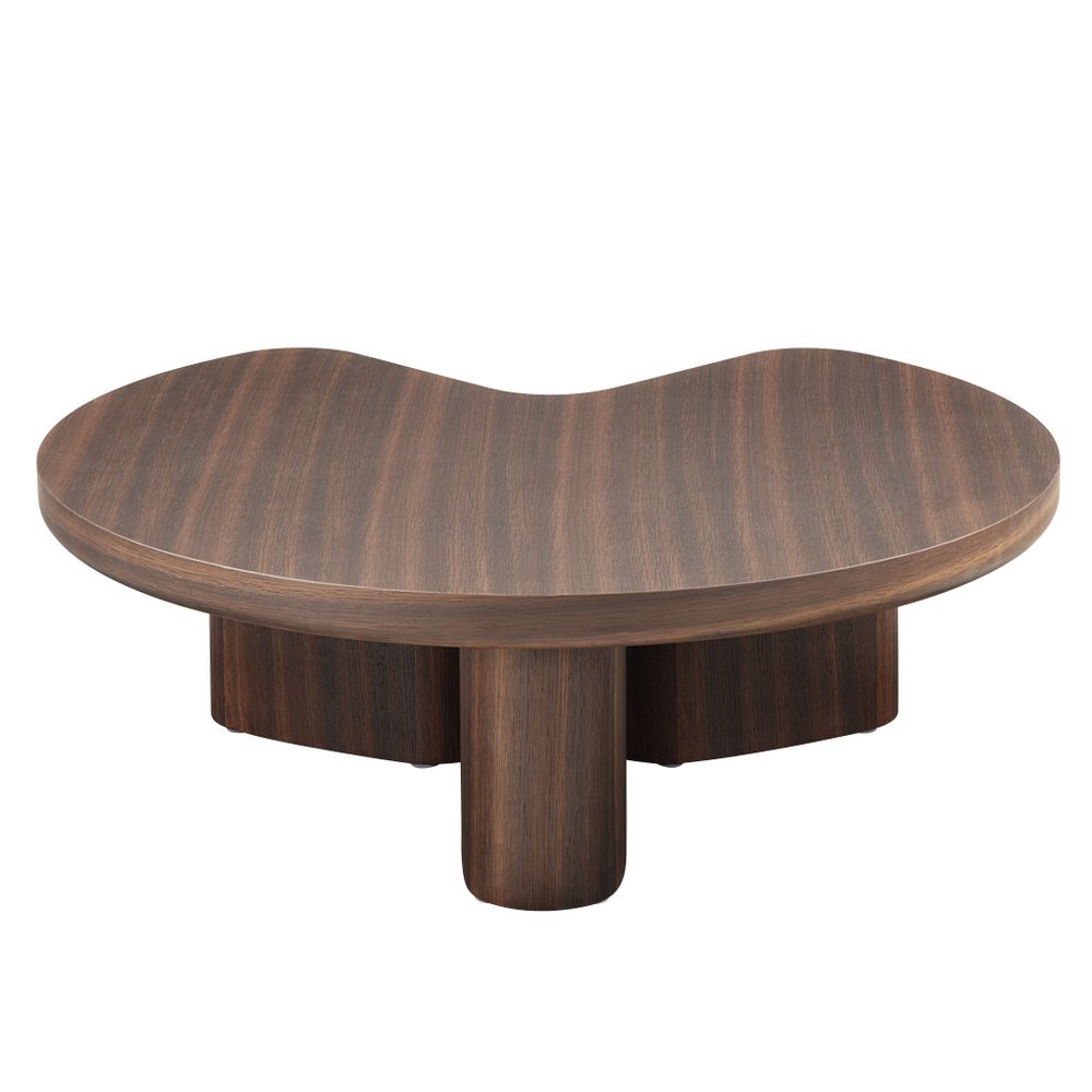35" Light Gray and Oak Wood Round Coffee Table — view 2