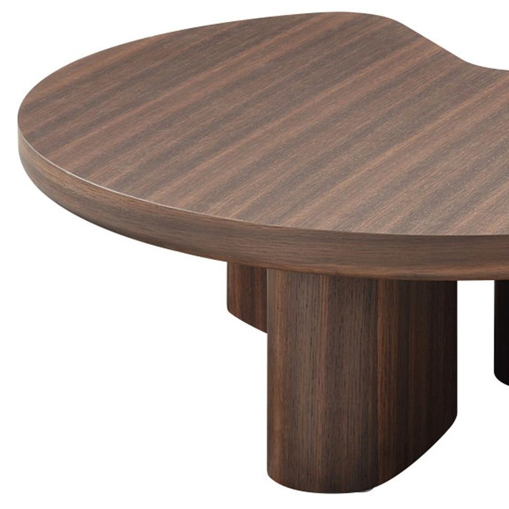35" Light Gray and Oak Wood Round Coffee Table HomeRoots