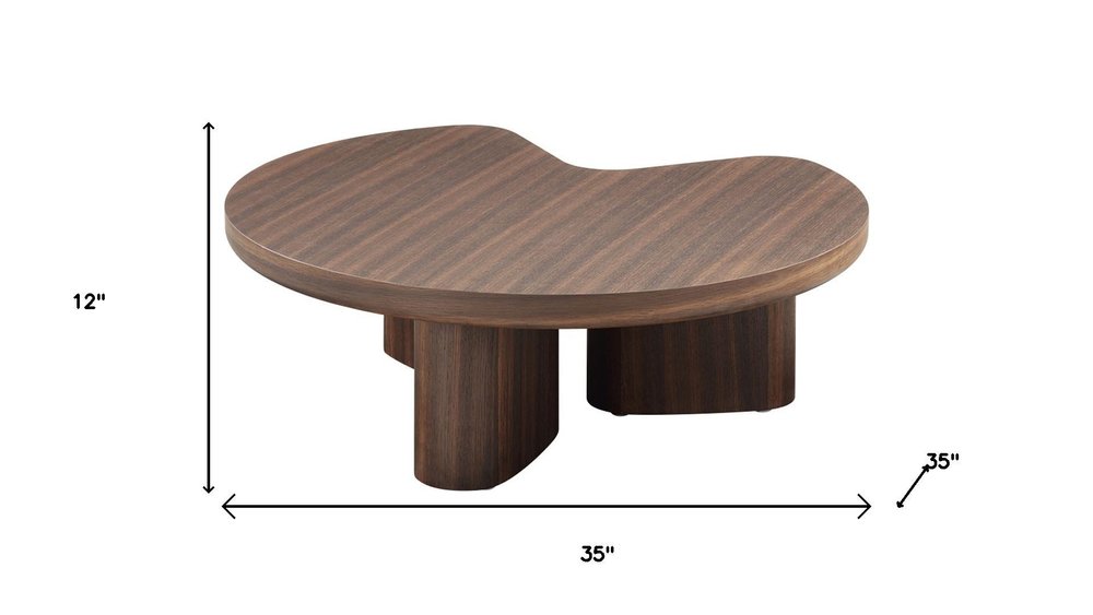 35" Light Gray and Oak Wood Round Coffee Table — view 6