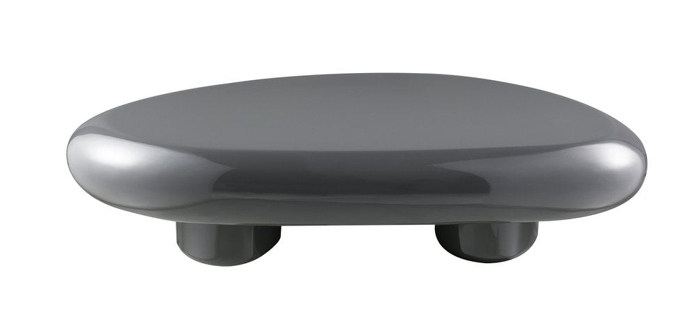 46" Gray Wood and Steel Oval Coffee Table HomeRoots