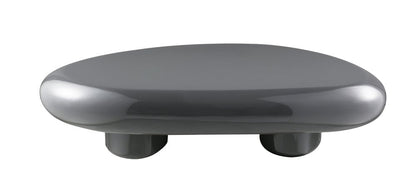 46" Gray Wood and Steel Oval Coffee Table HomeRoots