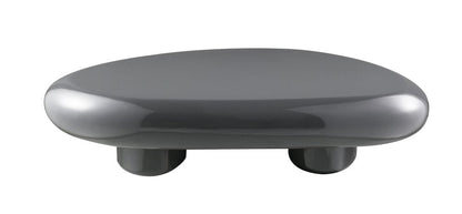 46" Gray Wood and Steel Oval Coffee Table HomeRoots