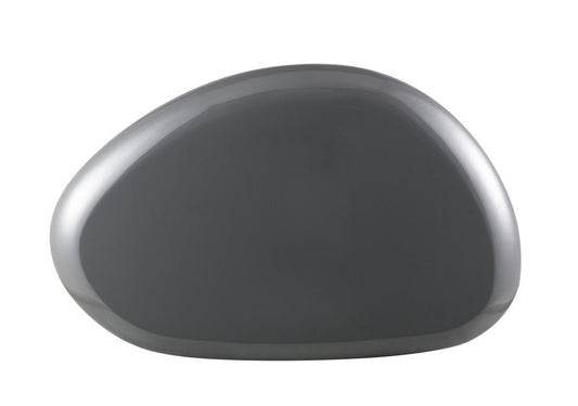 46" Gray Wood and Steel Oval Coffee Table HomeRoots