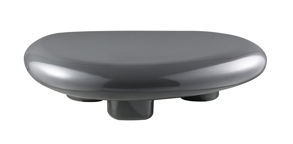 46" Gray Wood and Steel Oval Coffee Table HomeRoots