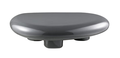 46" Gray Wood and Steel Oval Coffee Table HomeRoots