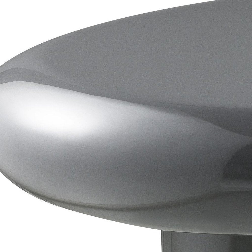46" Gray Wood and Steel Oval Coffee Table HomeRoots