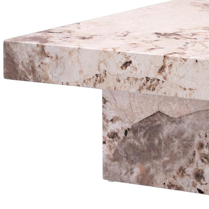 36" Natural Cement Square Pedestal Coffee Table HomeRoots