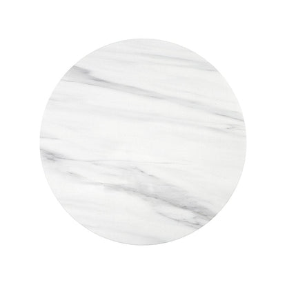 40" White Faux Marble and Wood Round Pedestal Coffee Table HomeRoots