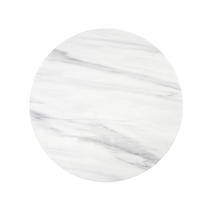 40" White Faux Marble and Wood Round Pedestal Coffee Table HomeRoots