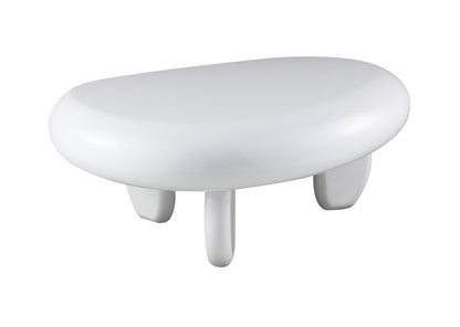 30" White Wood Free Form Coffee Table