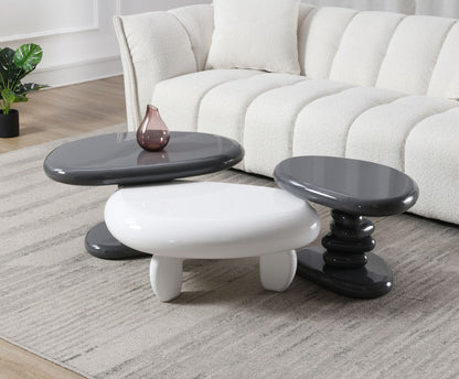 30" White Wood Oval Coffee Table HomeRoots