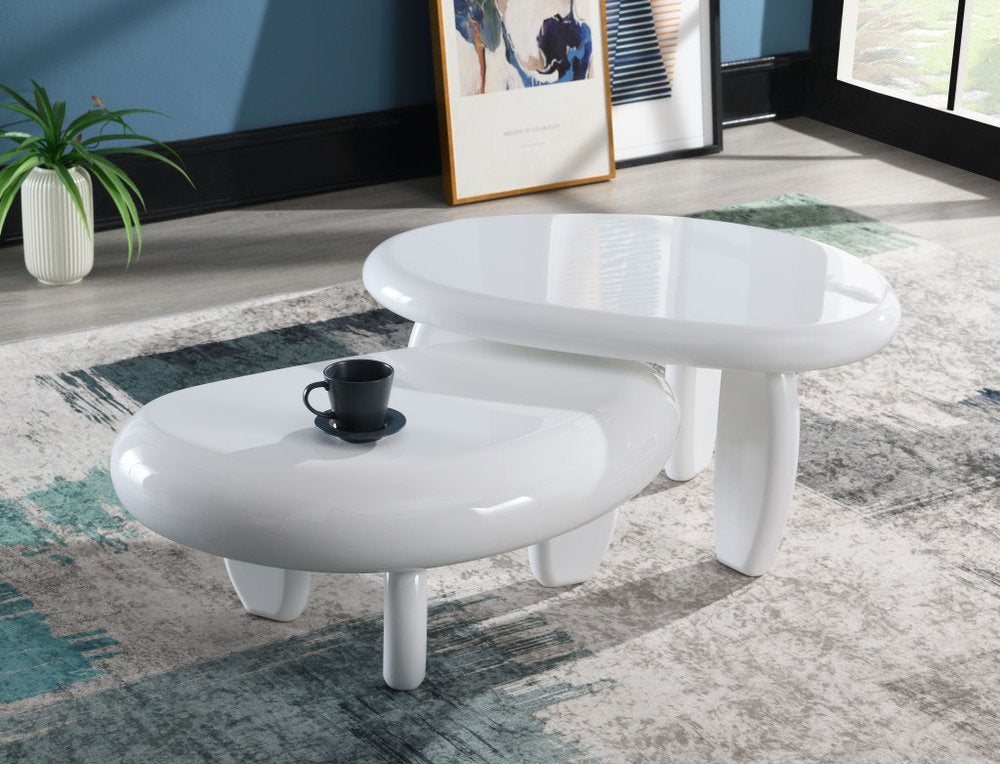 30" White Wood Oval Coffee Table HomeRoots