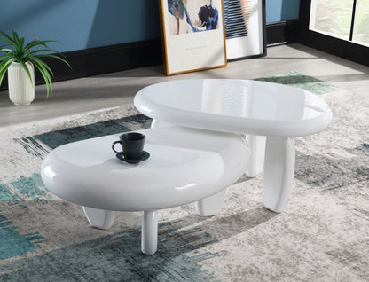 30" White Wood Oval Coffee Table HomeRoots