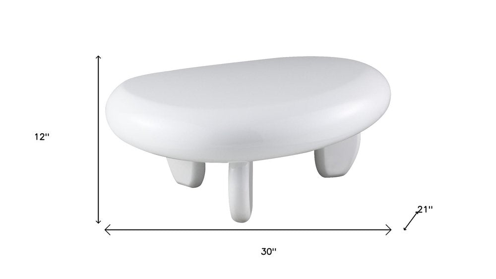 30" White Wood Free Form Coffee Table HomeRoots