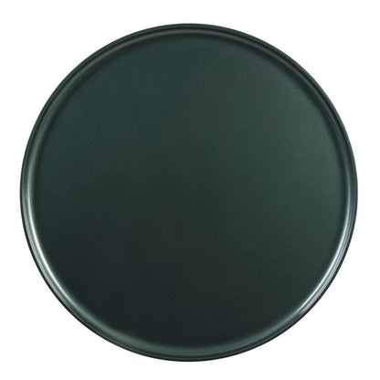 35" Dark Green and Oak Wood Round Coffee Table HomeRoots