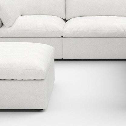White Linen Blend Modular L Shaped Six Piece Corner Sectional With Ottoman HomeRoots