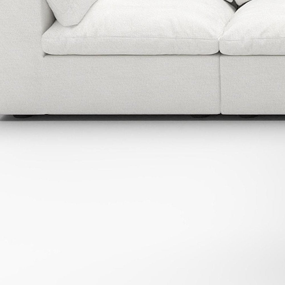 White Linen Blend Modular L Shaped Five Piece Corner Sectional HomeRoots