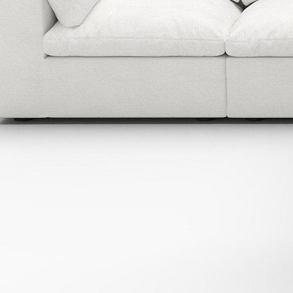White Linen Blend Modular L Shaped Five Piece Corner Sectional HomeRoots