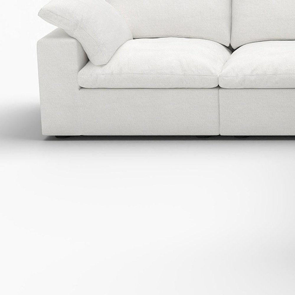White Linen Blend Modular L Shaped Five Piece Corner Sectional HomeRoots