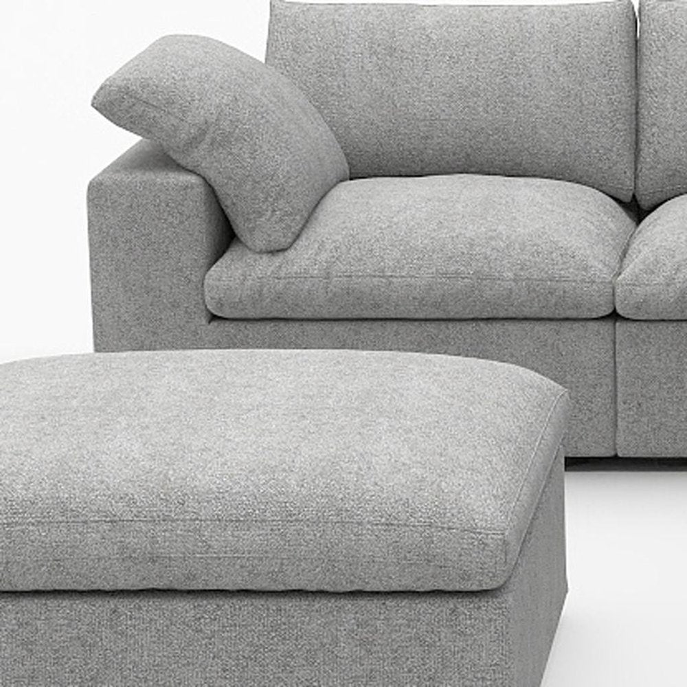 Light Gray Linen Blend Modular L Shaped Six Piece Corner Sectional With Ottoman HomeRoots