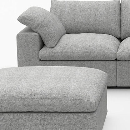 Light Gray Linen Blend Modular L Shaped Six Piece Corner Sectional With Ottoman HomeRoots