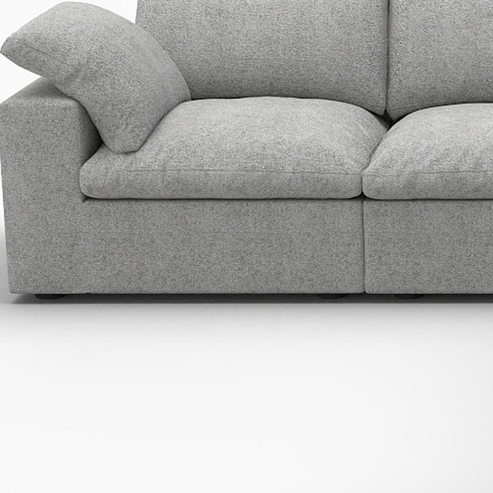 Light Gray Linen Blend Modular L Shaped Five Piece Corner Sectional HomeRoots