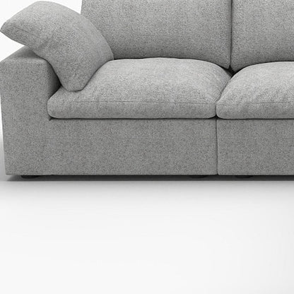 Light Gray Linen Blend Modular L Shaped Five Piece Corner Sectional HomeRoots