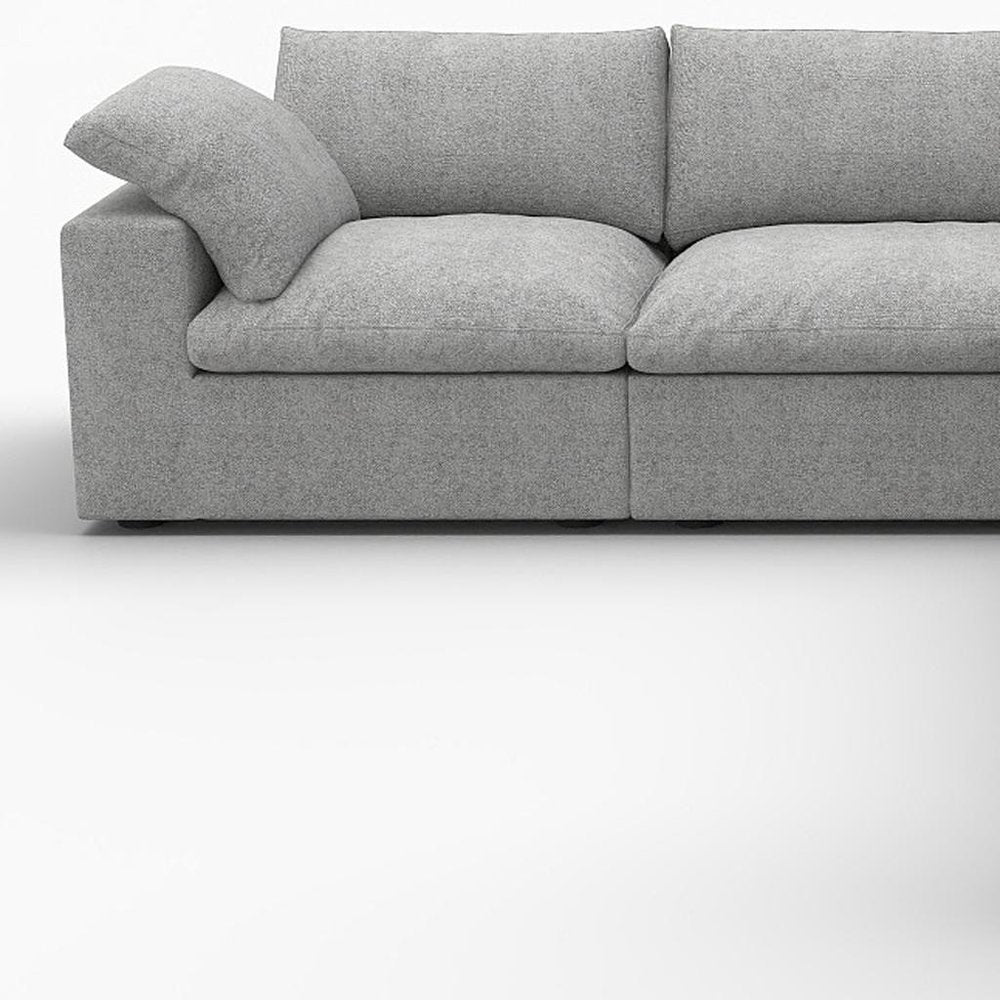 Light Gray Linen Blend Modular L Shaped Five Piece Corner Sectional HomeRoots