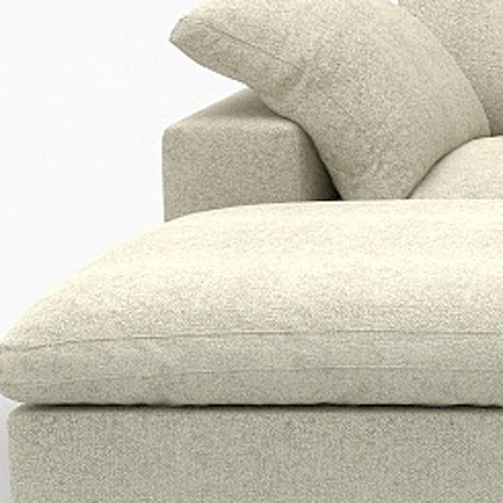 160" Khaki Linen Blend Modular Universal Sofa With Ottoman And Storage HomeRoots