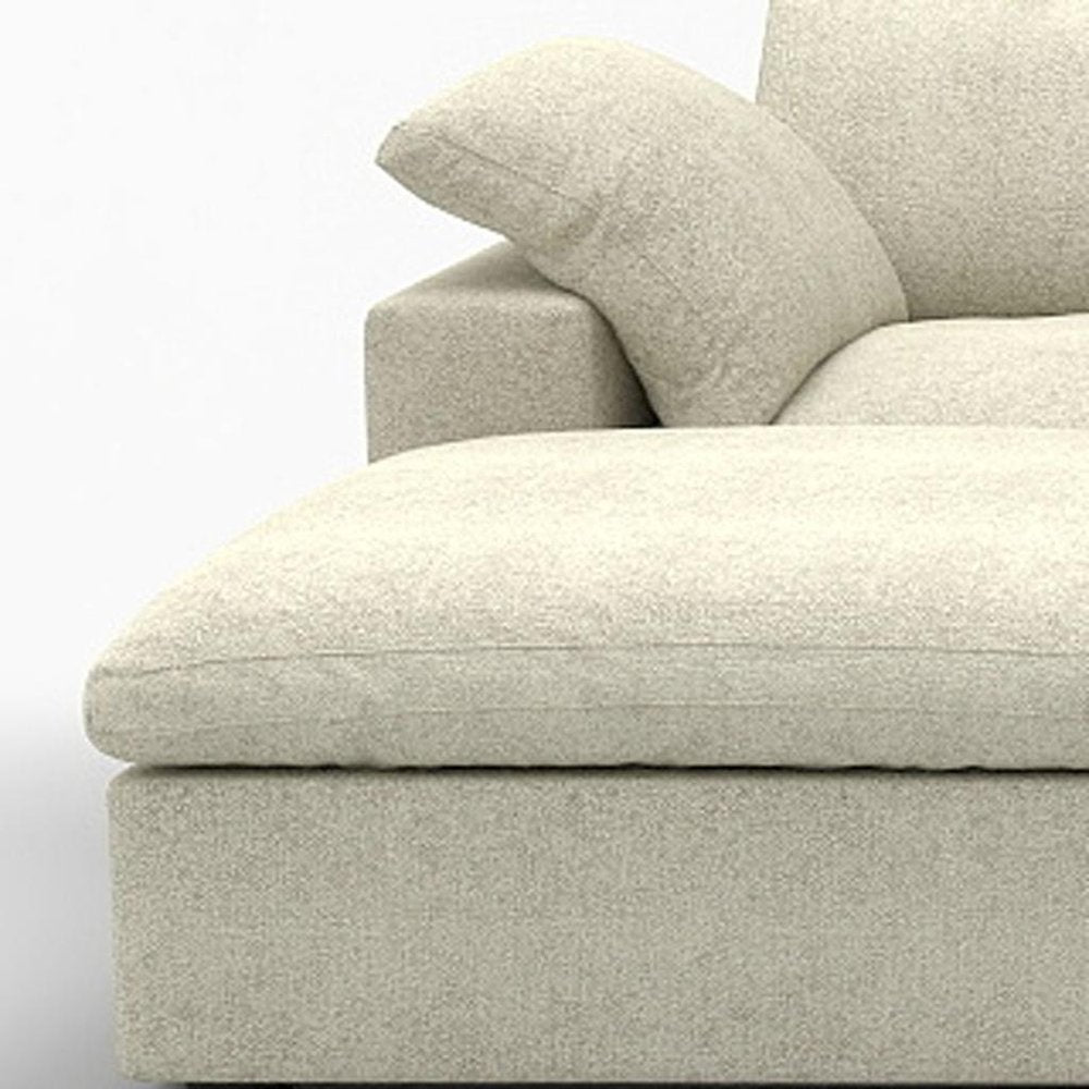 160" Khaki Linen Blend Modular Universal Sofa With Ottoman And Storage HomeRoots