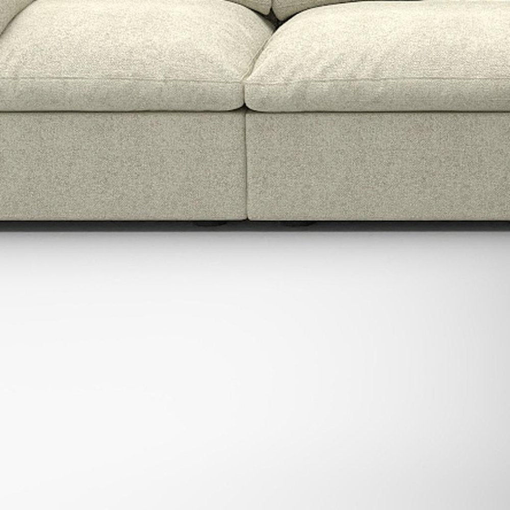 Khaki Linen Blend L Shaped Five Piece Corner Sectional HomeRoots