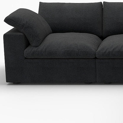 Black Linen Blend Modular L Shaped Five Piece Corner Sectional HomeRoots