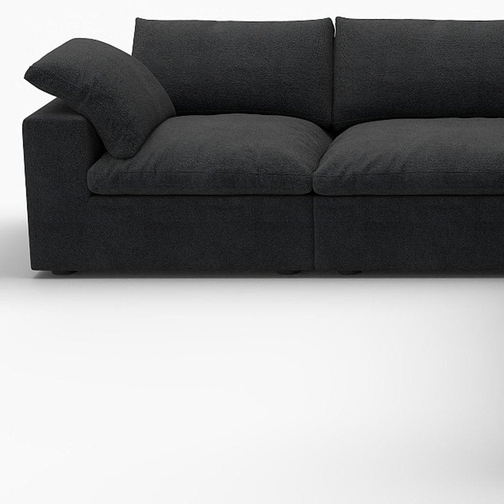 Black Linen Blend Modular L Shaped Five Piece Corner Sectional HomeRoots