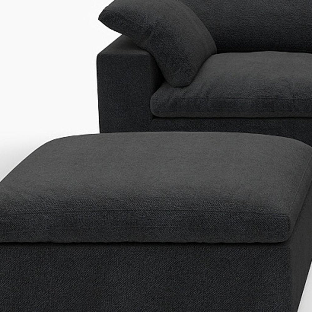 Black Linen Blend Modular L Shaped Six Piece Corner Sectional With Ottoman HomeRoots
