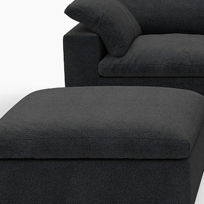 Black Linen Blend Modular L Shaped Six Piece Corner Sectional With Ottoman HomeRoots