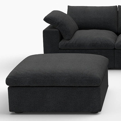 Black Linen Blend Modular L Shaped Six Piece Corner Sectional With Ottoman HomeRoots