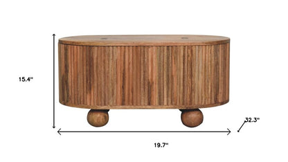 32" Brown Solid Wood Round Solid Coffee Table With Drawer HomeRoots