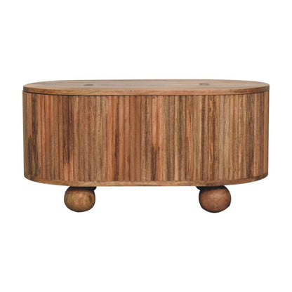 32" Brown Solid Wood Round Lift Top Coffee Table HomeRoots