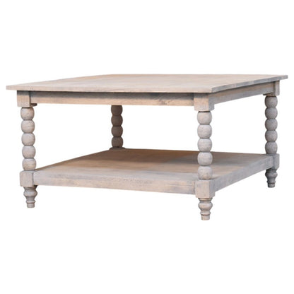 32" Brown Solid Wood Square Coffee Table With Drawer HomeRoots