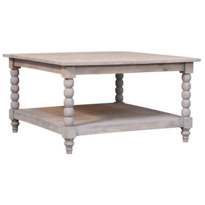 32" Brown Solid Wood Square Coffee Table With Drawer HomeRoots