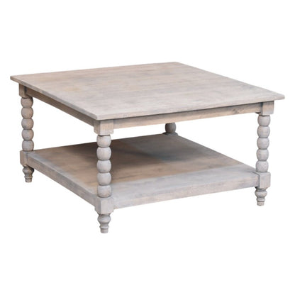 32" Brown Solid Wood Square Coffee Table With Drawer HomeRoots