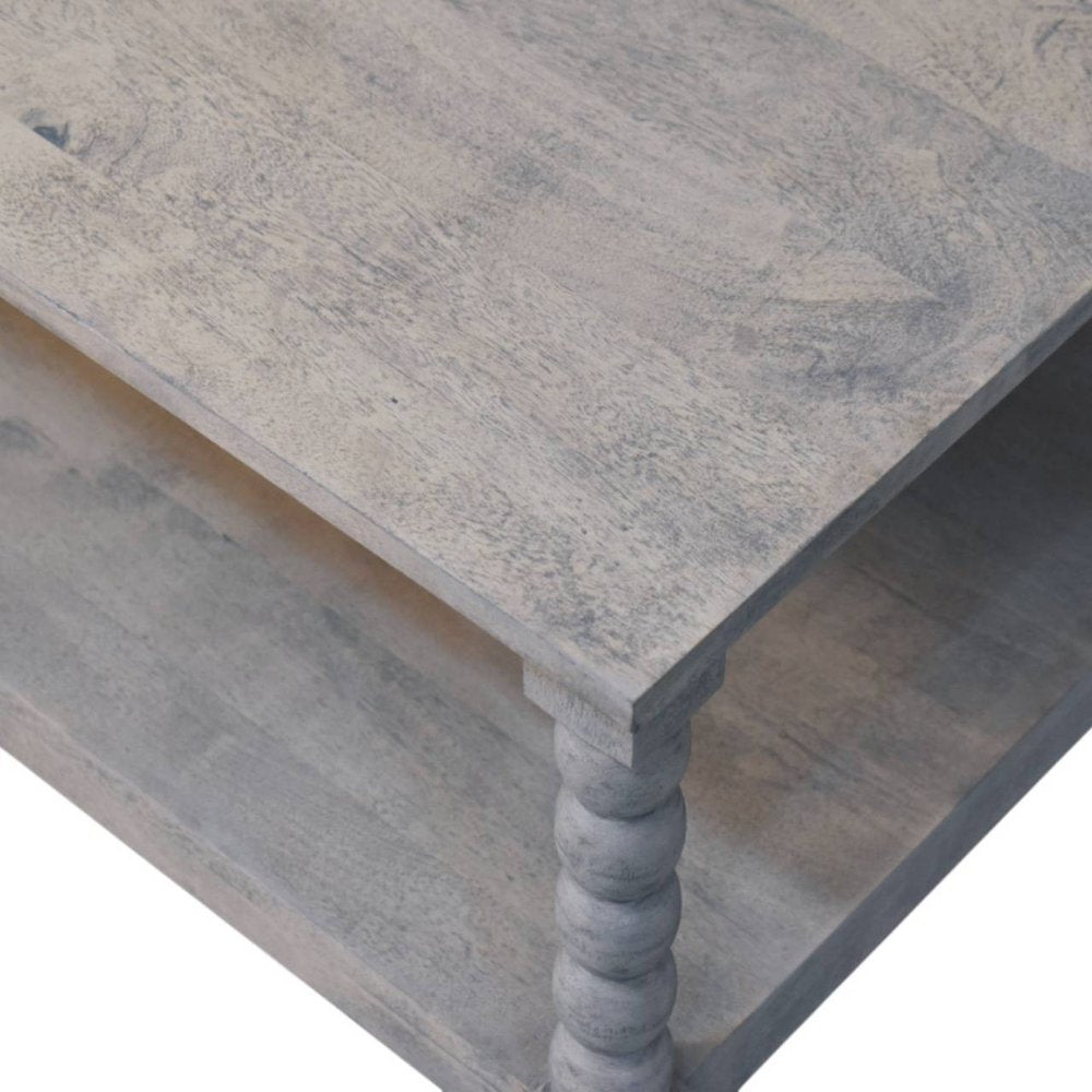 32" Brown Solid Wood Square Coffee Table With Drawer