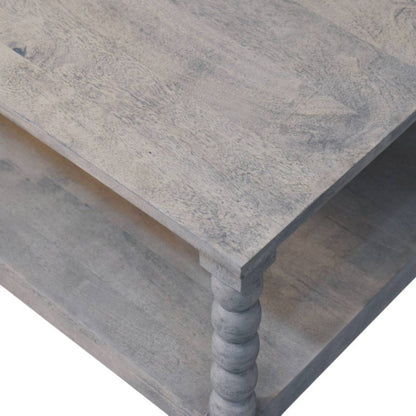 32" Brown Solid Wood Square Coffee Table With Drawer